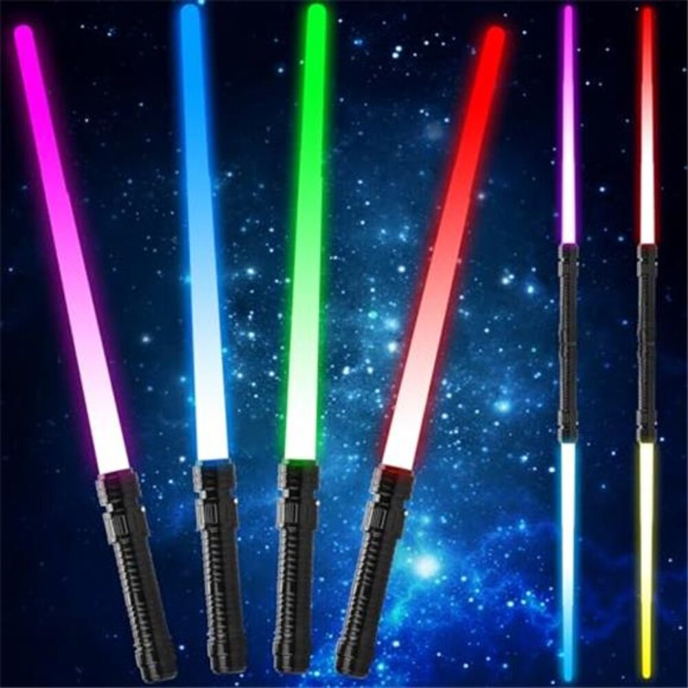 Light Up Swords Saber for Kids,4 pack 7 colors Expandable Light Swords Toys